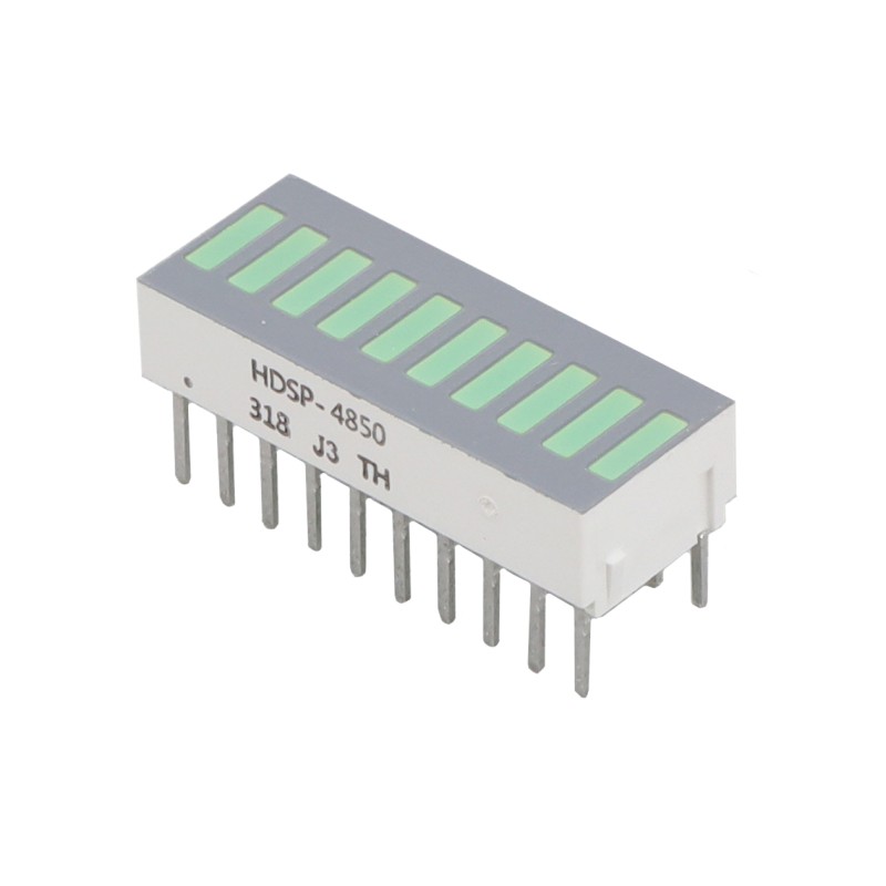 1 pcs : HDSP-4850-JK000 - LED CBI 5.08X1.52MM 10SEG G VERT
