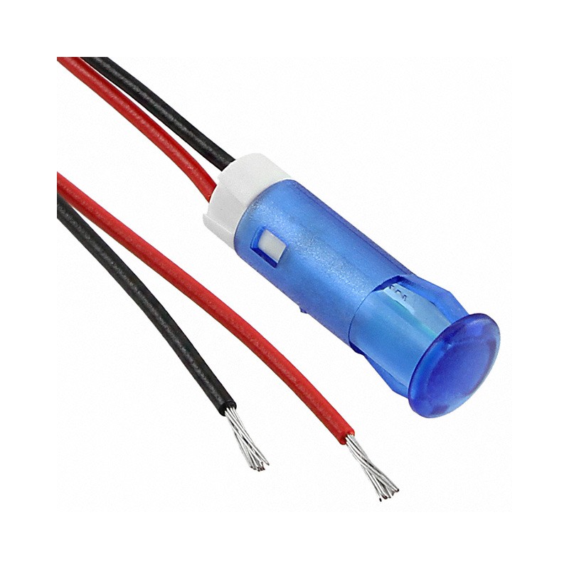 1 pcs : QS63XXB12 - INDICATOR 6MM FIXED BLU 12V WIRE