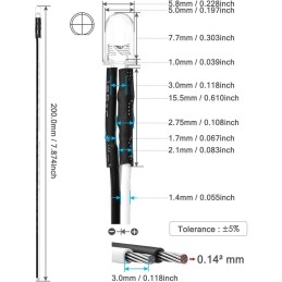 10 pcs : WLED5C12WHI - PREWIRED LED WHITE CLEAR 5MM 12V