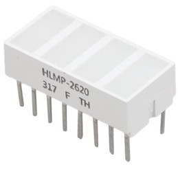 1 pcs : HLMP-2620-FG000 - LED CBI 8.89X3.81MM QUAD RD VERT