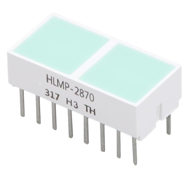 1 pcs : HLMP-2870-HI000 - LED CBI 8.89MM 2-ELEMENT GN VERT
