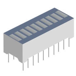 1 pcs : XGVGX10D - LED CBI 5.08X1.78MM 10SEG G VERT