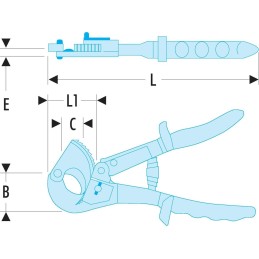 1 pcs - Facom 413.32 Ratchet Cable Cutters