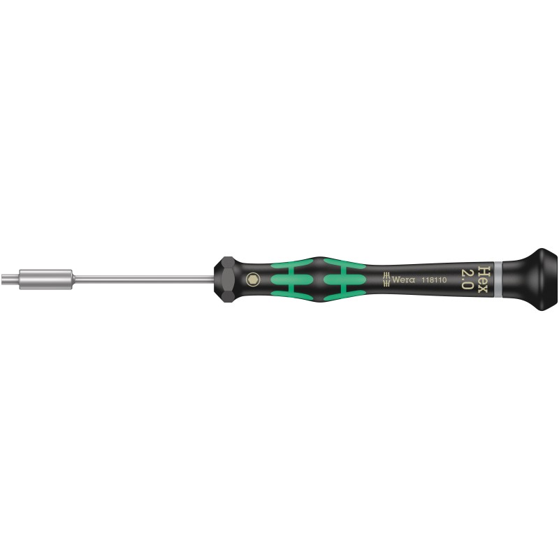 1 pcs - Wera Hexagon Nut Driver, 2 mm Tip, 60 mm Blade, 157 mm Overall