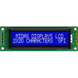 1 pcs - Midas MC22005A6W-BNMLWS-V2 Alphanumeric LCD Alphanumeric Display, 2 Rows by 20 Characters