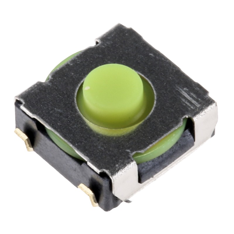 5 pcs - IP67 Green Tactile Switch, SPST 50 mA @ 24 V dc 0.9мм Through Hole