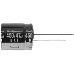 1 pcs - Rubycon 27μF Electrolytic Capacitor 400V dc, Through Hole - 400BXF27M12.5X20