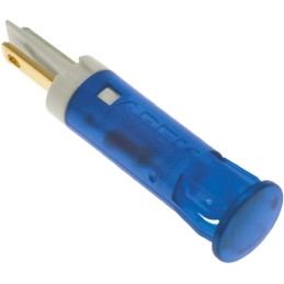 1 pcs - Apem Blue Panel Mount Indicator, 12V dc, 8mm Mounting Hole Size, Faston, Solder Lug Termination