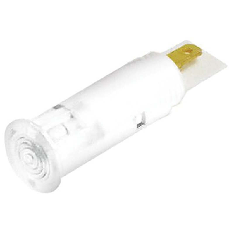 1 pcs - Signal Construct White Panel Mount Indicator, 24 - 28V, 6mm Mounting Hole Size, Solder Tab Termination