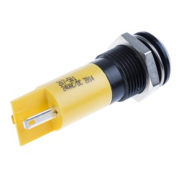 1 pcs - RS PRO Yellow Panel Mount Indicator, 14mm Mounting Hole Size, Solder Tab Termination, IP67