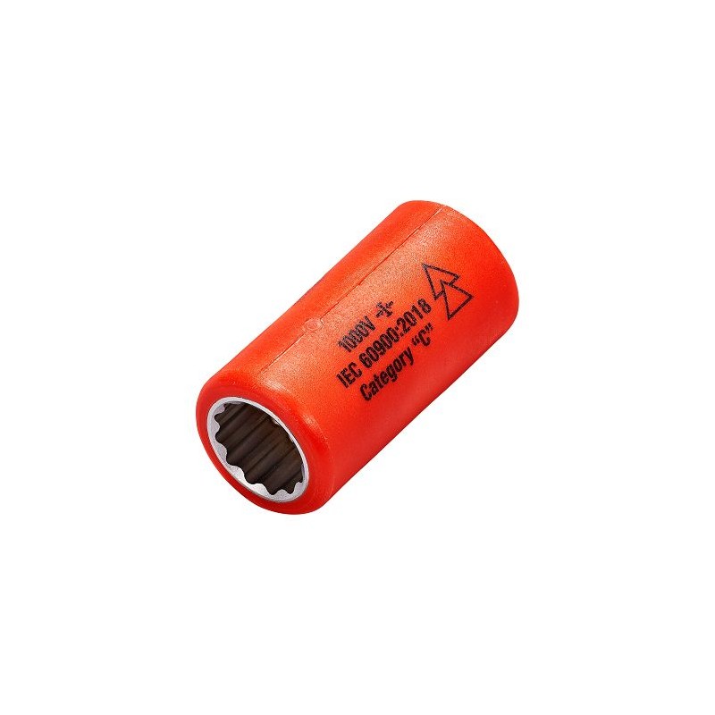 1 pcs - ITL Insulated Tools Ltd 3/8 in Drive 10mm Insulated Standard Socket, 12 point, VDE/1000V, 44 mm Overall Length