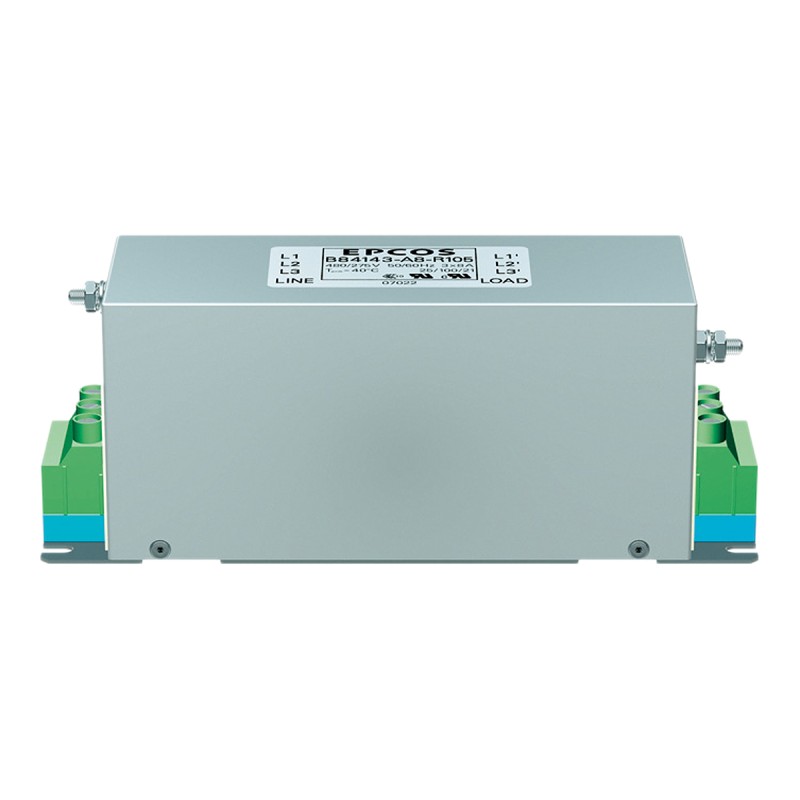 1 pcs - EPCOS, B84143A*R105 120A 520 V ac 50 - 60Hz, Flange Mount EMC Filter, Screw 3 Phase