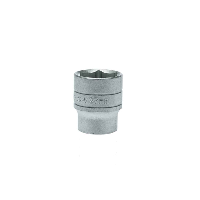 1 pcs - Teng Tools 1/2 in Drive 27mm Standard Socket, 6 point, 43 mm Overall Length