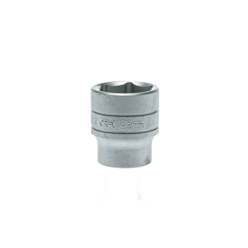 1 pcs - Teng Tools 1/2 in Drive 28mm Standard Socket, 6 point, 43 mm Overall Length