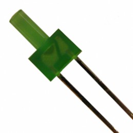 1 pcs : XLUG13D - LED GREEN DIFF FLAT TOP LED T/H