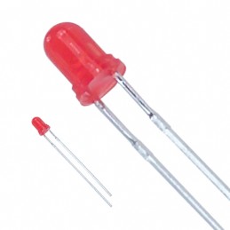 1 pcs : LTL-1CHE - LED RED DIFFUSED T/H