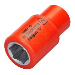 1 pcs - ITL Insulated Tools Ltd 1/4 in Drive 6mm Insulated Standard Socket, 6 point, VDE/1000V, 41 mm Overall Length