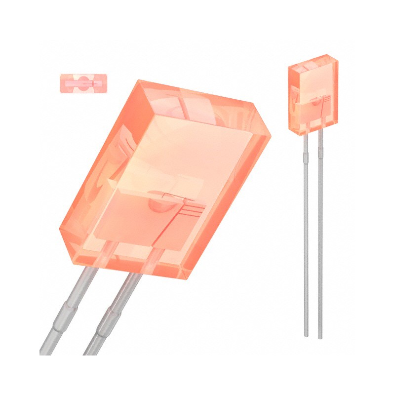 1 pcs : HLMP-S201-D0000 - LED RED DIFF RECT 2MMX5MM T/H