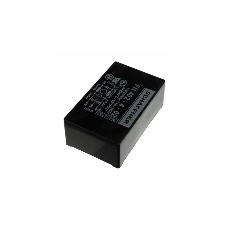 1 pcs - Schaffner, FN402 4A 250 V ac 400Hz, PCB Mount EMI Filter, Pin, Single Phase