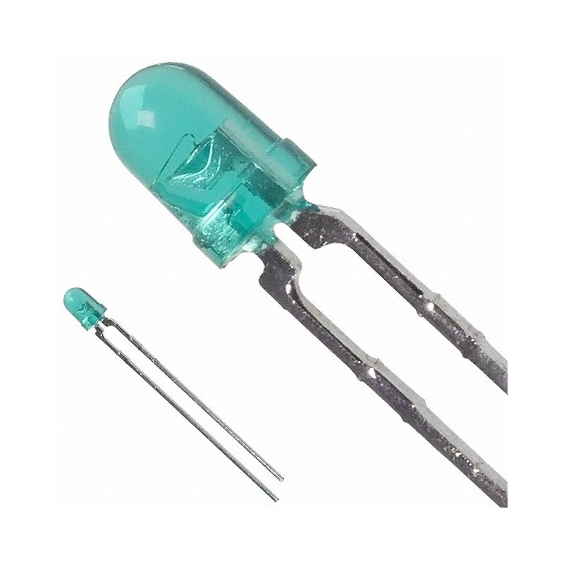 1 pcs : HLMP-1521 - LED GREEN CLEAR T-1 T/H