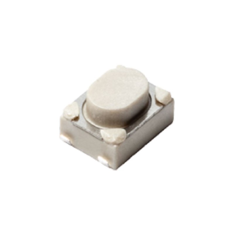 100 pcs - IP40 Silver Hard Actuator Tactile Switch, SPST 50 mA Surface Mount