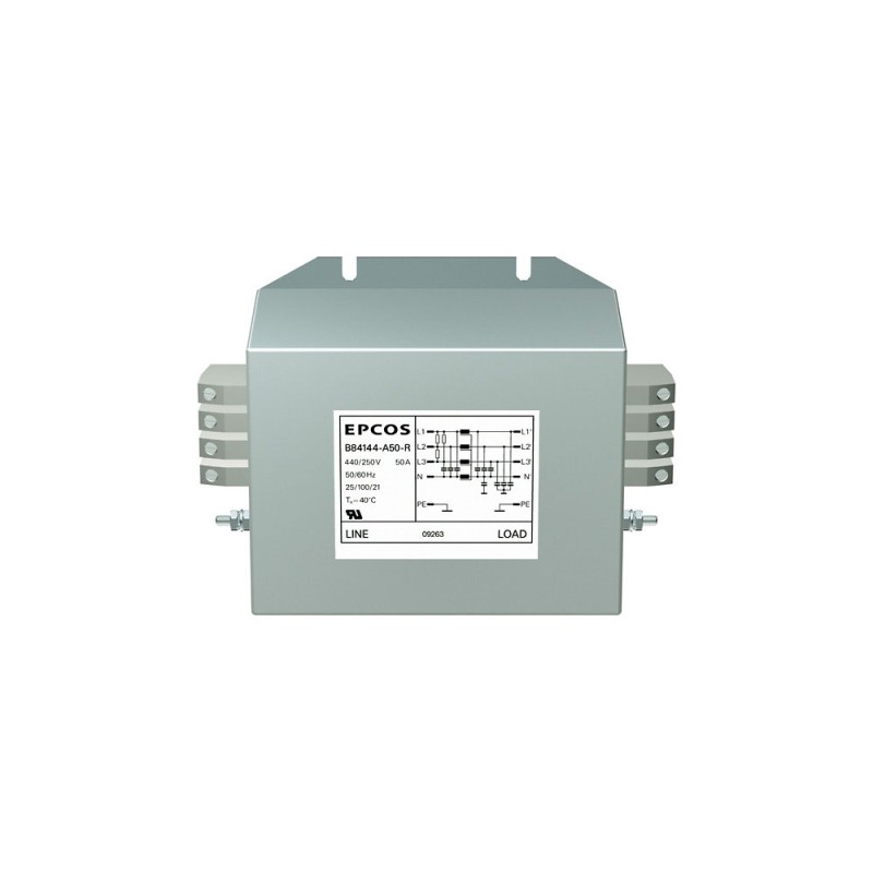 1 pcs - EPCOS, B84144A*R000 180A 250/440 V ac 50/60Hz EMC Filter, Terminal Block 3 Phase
