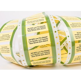 1 Box of 250 - TE Connectivity HX-SCE Yellow Heatshrink Labels, 50mm Width