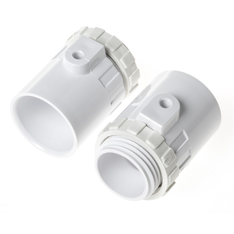 10 pcs - Schneider Electric Adapter, Conduit Fitting, 20mm Nominal Size, uPVC, White