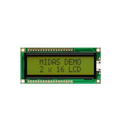 1 pcs - Midas MC21605G6W-SPTLY3.3-V2 LCD LCD Display, 2 Rows by 16 Characters