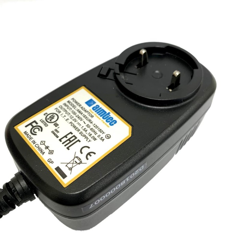 1 pcs : AMA18XUR4-120150Y - AC/DC WALL MOUNT ADAPTER 12V 18W