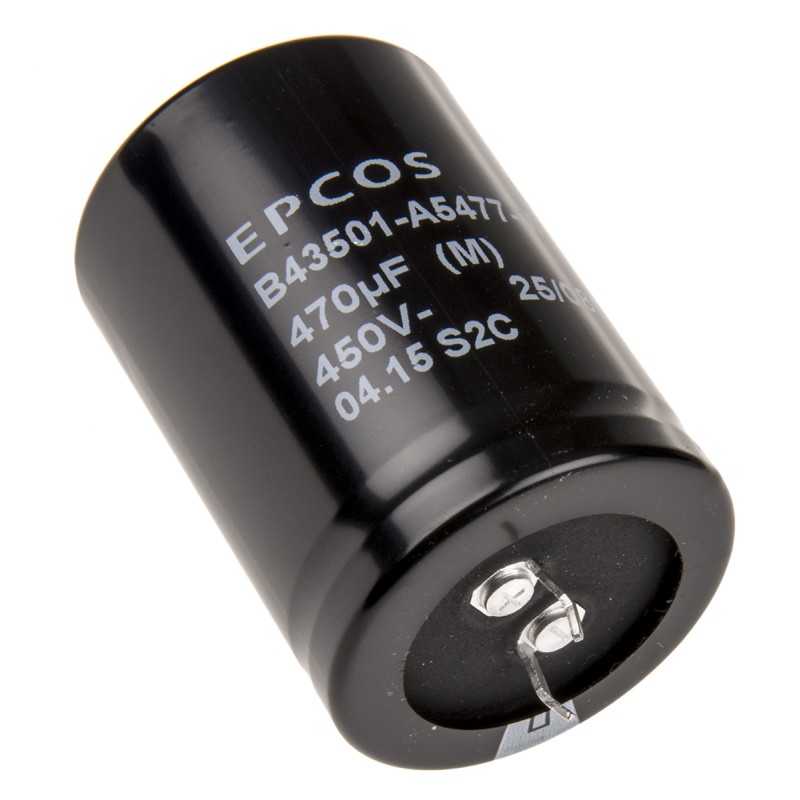 1 pcs - EPCOS 470μF Aluminium Electrolytic Capacitor 450V dc, Snap-In - B43501A5477M