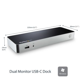 1 pcs - StarTech.com Dual Monitor 4K USB-C Docking Station with DVI, HDMI - 5 x USB ports, USB C