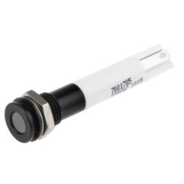 1 pcs - RS PRO White Panel Mount Indicator, 220V ac, 8mm Mounting Hole Size, Solder Tab Termination, IP67