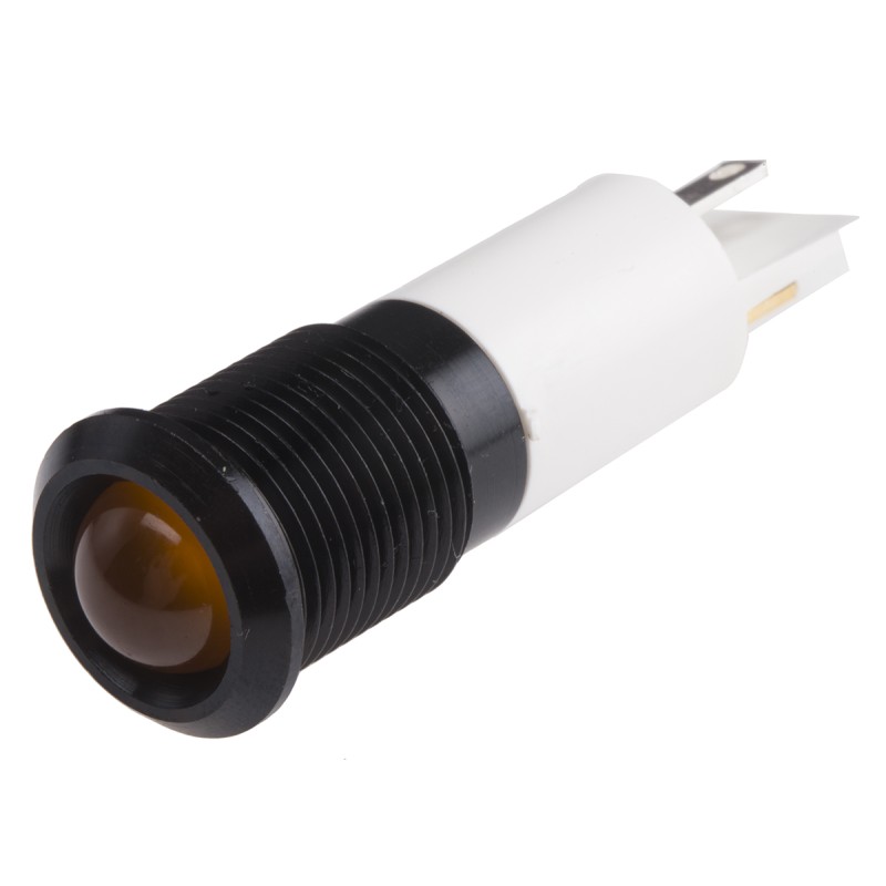 1 pcs - RS PRO Orange Panel Mount Indicator, 240V, 14.5mm Mounting Hole Size, Solder Tab Termination, IP40