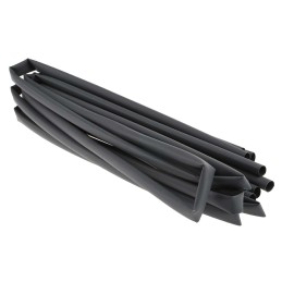 5 pcs - RS PRO Heat Shrink Tubing, Black 9.5mm Sleeve Dia. x 1.2m Length 2:1 Ratio