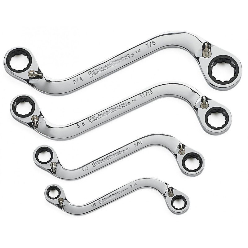 1 pcs - RS PRO 4-Piece Spanner Set, 3/8 x 7/16 - 3/4 x 7/8 in, Chrome Vanadium Steel