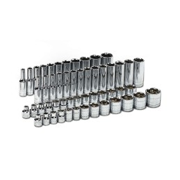 1 pcs - GearWrench 56-Piece Imperial, Metric 3/8 in Deep Socket/Standard Socket Set with Ratchet, 6 point