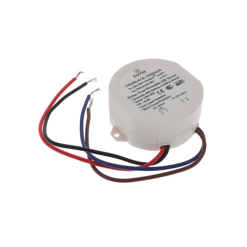 1 pcs : KCB-12E35IAD/R - ROUND, 230VAC, 12W, 350MA, 30-38