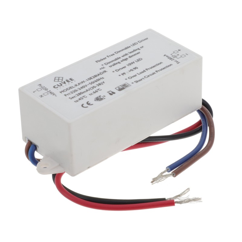 1 pcs : KAW-10E28IAD/R - RECTANGULAR, 230VAC, 10W, 280MA,