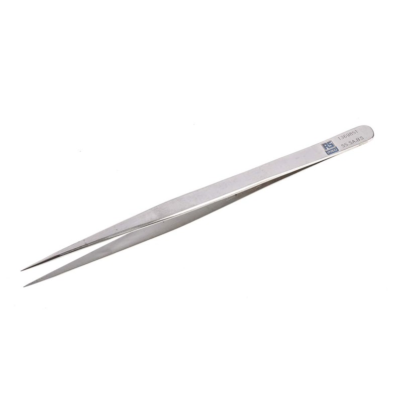 1 pcs - RS PRO 140 mm, Stainless Steel, Tweezers