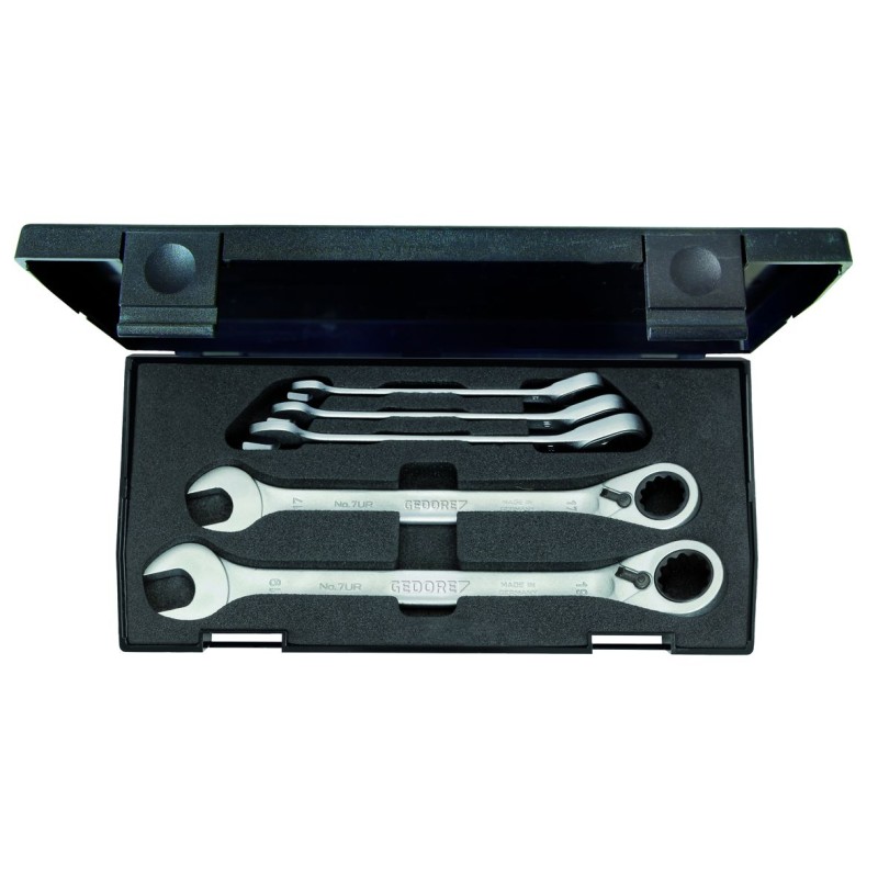 1 pcs - Gedore 7 UR Series 5-Piece Spanner Set, 8 - 19 mm, Vanadium Steel