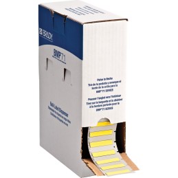 1 Box of 1000 - Brady B-342 Black on Yellow Heatshrink Labels, 44.45 mm Width, 8.51mm Label Length, 44.45mm Label Width
