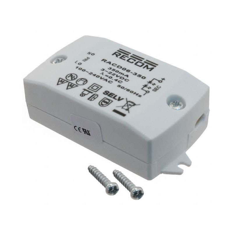 1 pcs : RACD06-350 - LED DRIVER CC AC/DC 3-24V 350MA