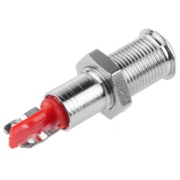 1 pcs - Signal Construct Red Panel Mount Indicator, 12 - 14V, 6mm Mounting Hole Size, Solder Tab Termination, IP67