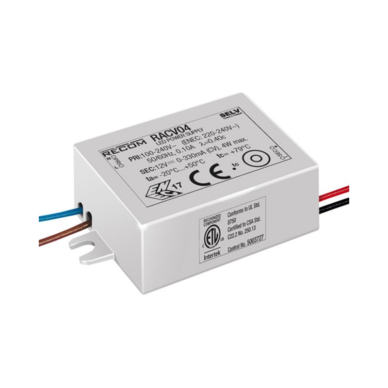 1 pcs : RACV04-24 - LED DRIVER CV AC/DC 24V 170MA