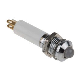 1 pcs - RS PRO Green, Red, Yellow Panel Mount Indicator, 12V dc, 8mm Mounting Hole Size, Solder Tab Termination