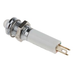 1 pcs - RS PRO Green, Red, Yellow Panel Mount Indicator, 12V dc, 8mm Mounting Hole Size, Solder Tab Termination