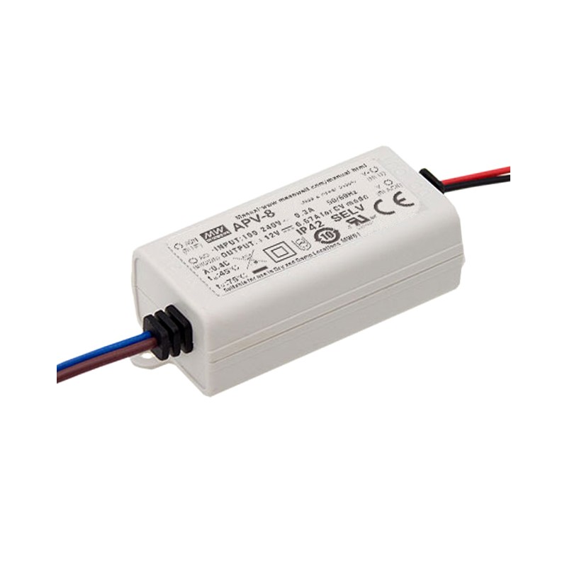 1 pcs : APV-8-12 - LED DRIVER CV AC/DC 12V 670MA