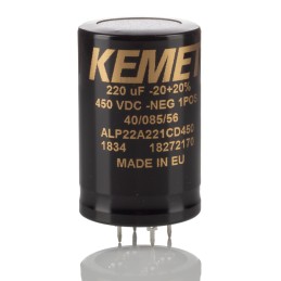 1 pcs - KEMET 220μF Aluminium Electrolytic Capacitor 450V dc, PCB Mount - ALP22A221CD450