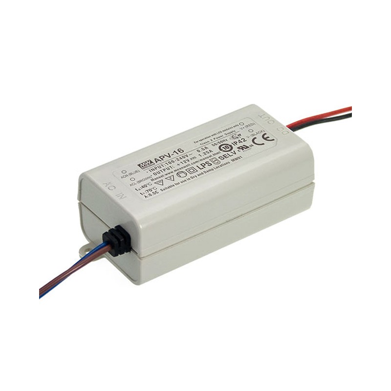 1 pcs : APV-16-24 - LED DRIVER CV AC/DC 24V 670MA